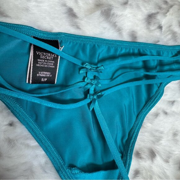 Victoria secret V string panties thong ribbon bow strappy detail back Sexy y2k - Picture 4 of 8